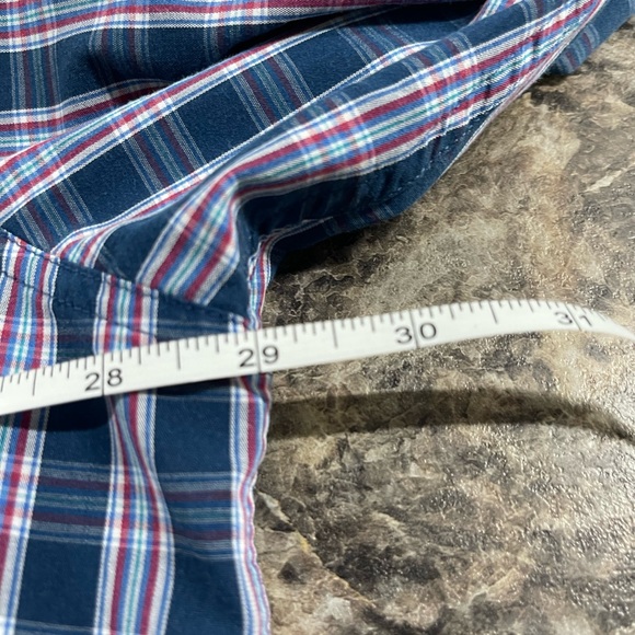 Chaps Men's 2XL Big & Tall Blue Plaid Long Sleeve Button-Up Shirt - Picture 6 of 7